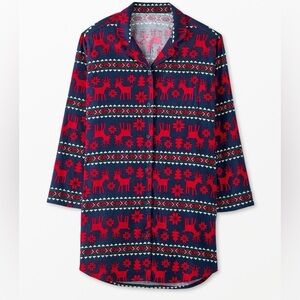 HANNA ANDERSSON Women’s Flannel Long Sleeve Nightgown Holiday Christmas